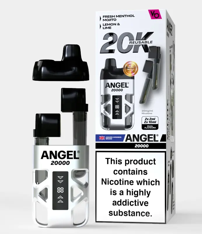 White Edition Angel 20000 Rechargeable Disposable Pod Kit